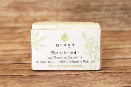 Barre corps et cheveux Chanvre, camélin et menthe poivrée 100 g BIO